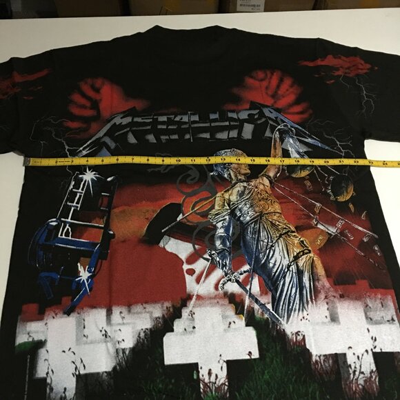 Metallica Master of Puppets All Over Print Black Faded T-Shirt XL Modern - Picture 4 of 5